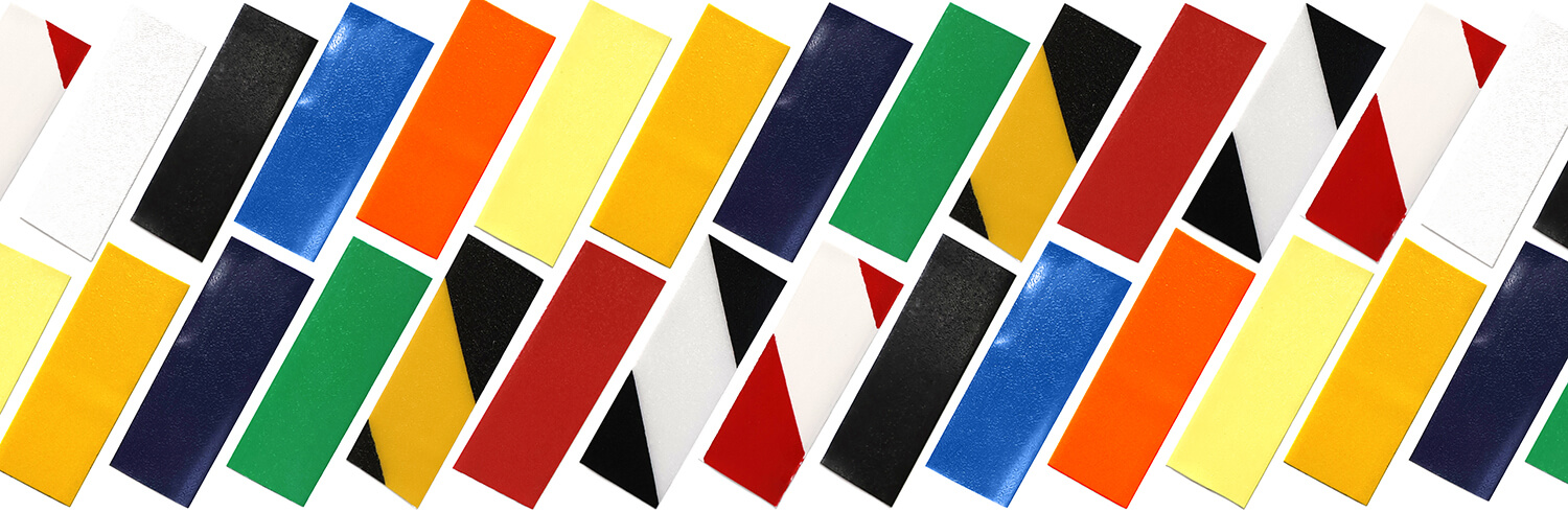 PermaStripe Aisle Marking Tape Samples in a Pattern