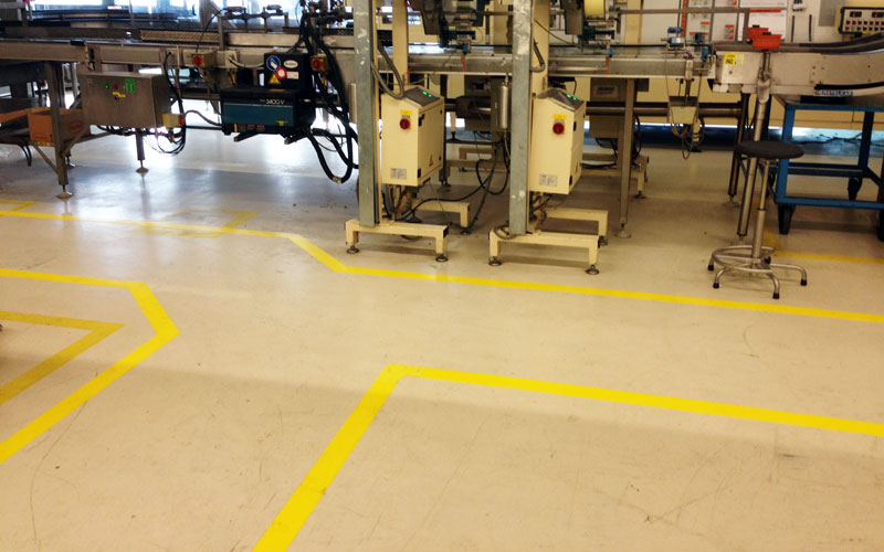 floor marking system for a manufacturing site