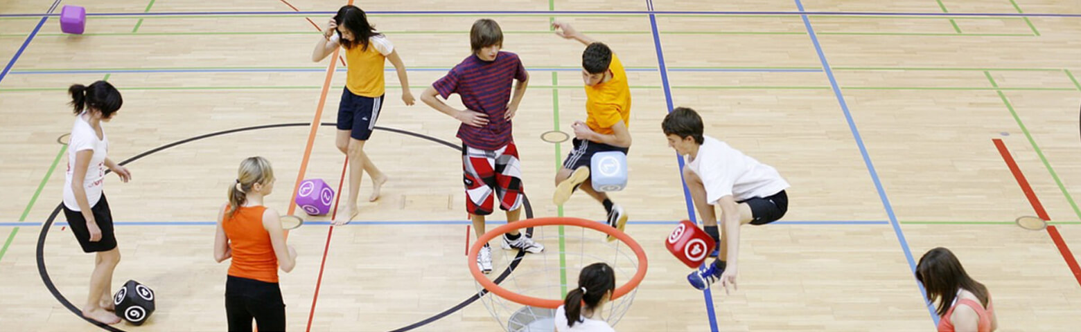 Floor marking in sports facilities
