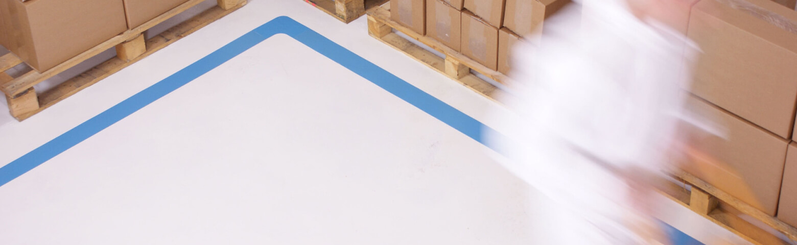 the right floor marking tape